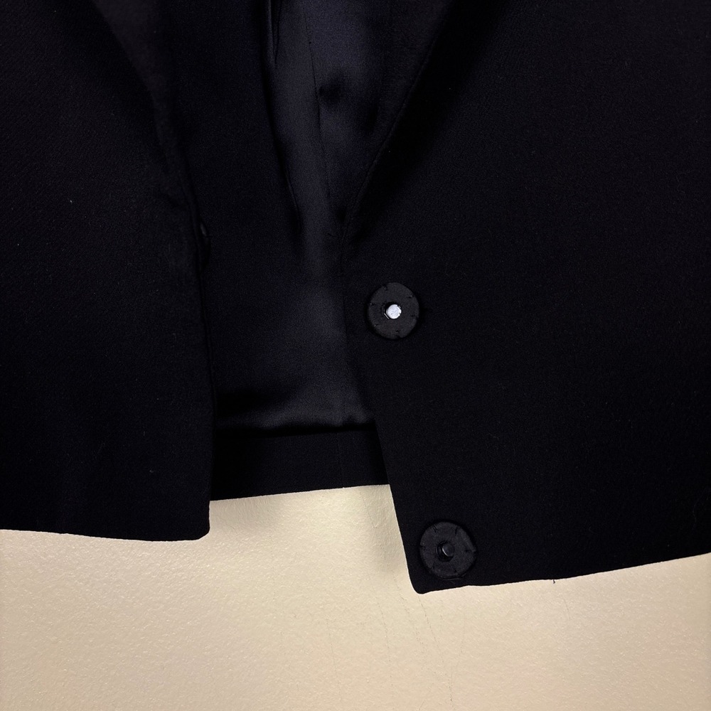 ALICE + OLIVIA Cropped Blazer Black Womens Size 10 Snap Front Office Business - Picture 5 of 9